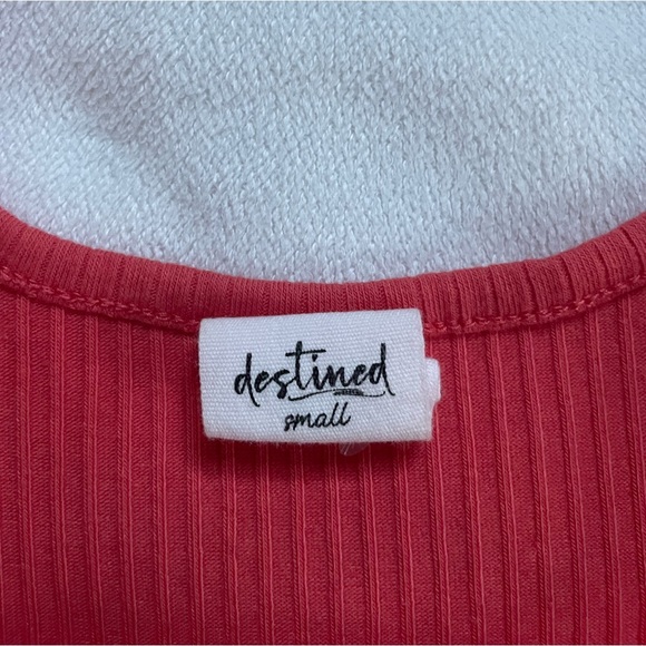 Coral cropped tank top - Picture 3 of 4